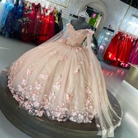 sweetheart quinceanera dresses ball gown 3d flowers formal prom graduation gowns princess sweet 15 16 dress vestidos