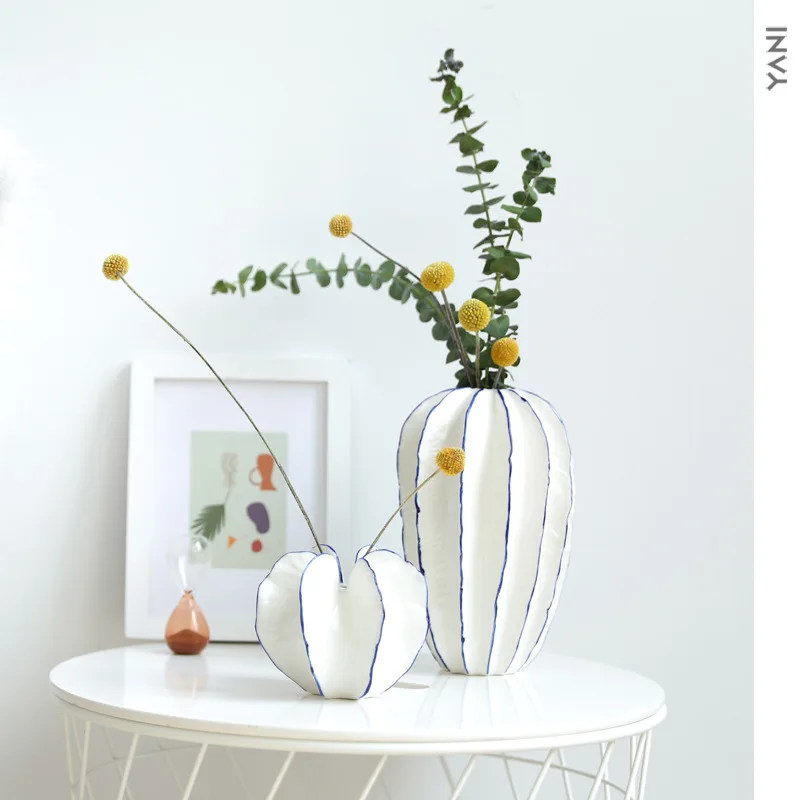 

Ceramics Vases Home Decor Pumpkin shape Porcelain Vase Floral Flowers Arrangement Desk Decoration Flower Pot