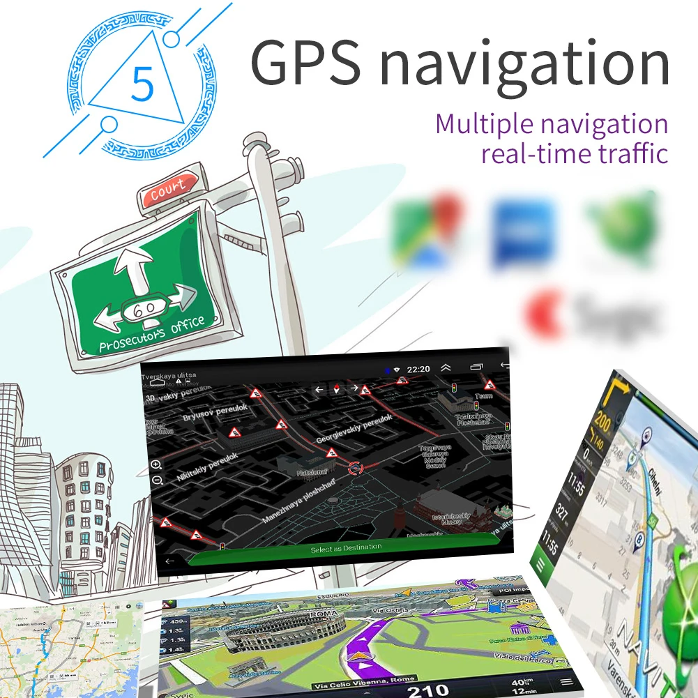 7 дюймовый автомобильный радиоприемник Android 8 1 GPS навигация Wifi USB зарядка Din HD