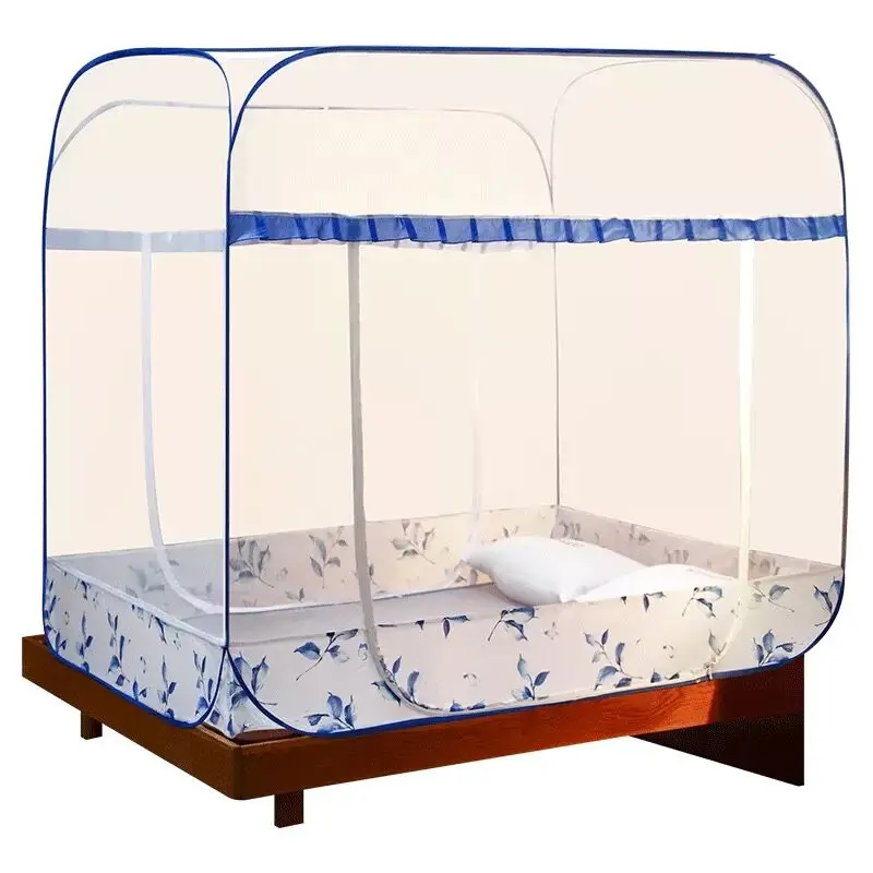 

Full Bottom Mosquito Net Square Top Yurt Encryption Dormitory 1.5 / 1.8m Rice Bed Three-Door Sitting Bed Type Home Anti-Fall