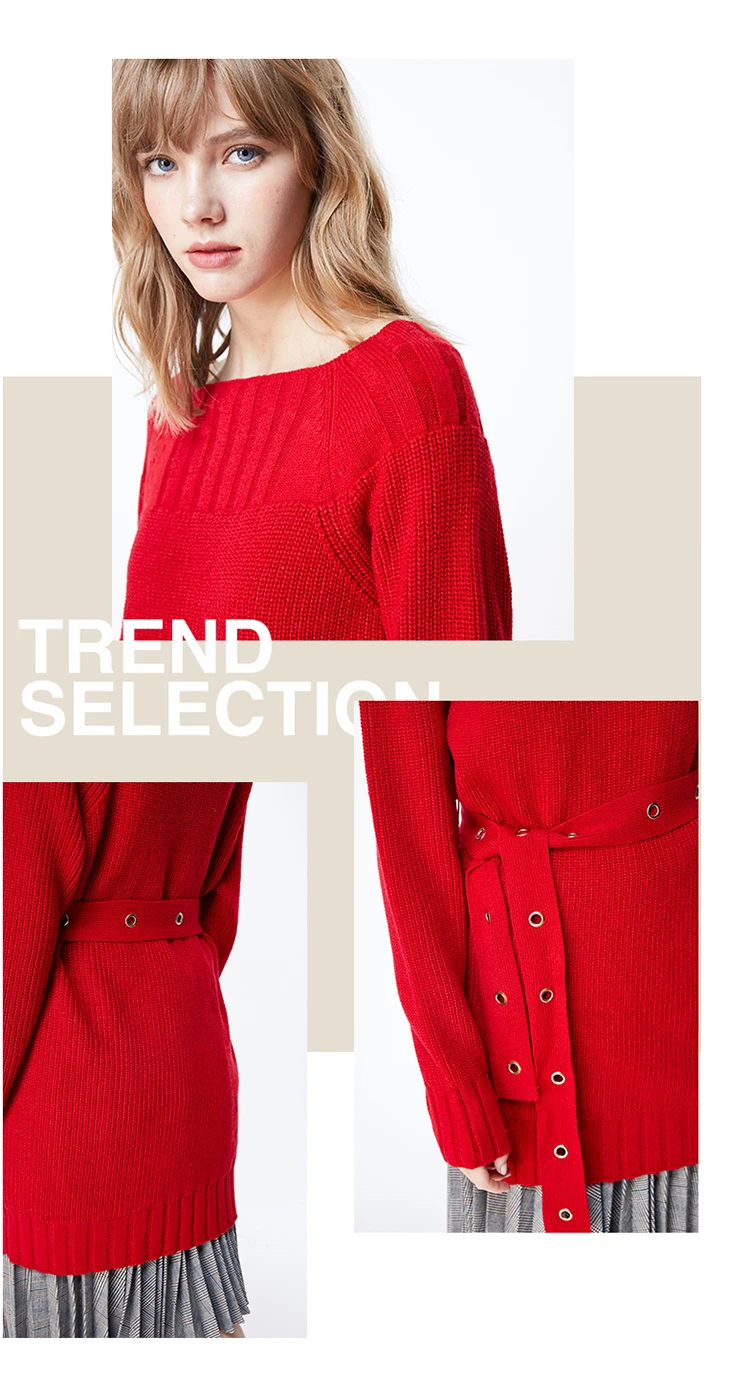 ONLY Autumn Winter Women's Loose Fit Cinched Waist Knit Dress | 119346523
