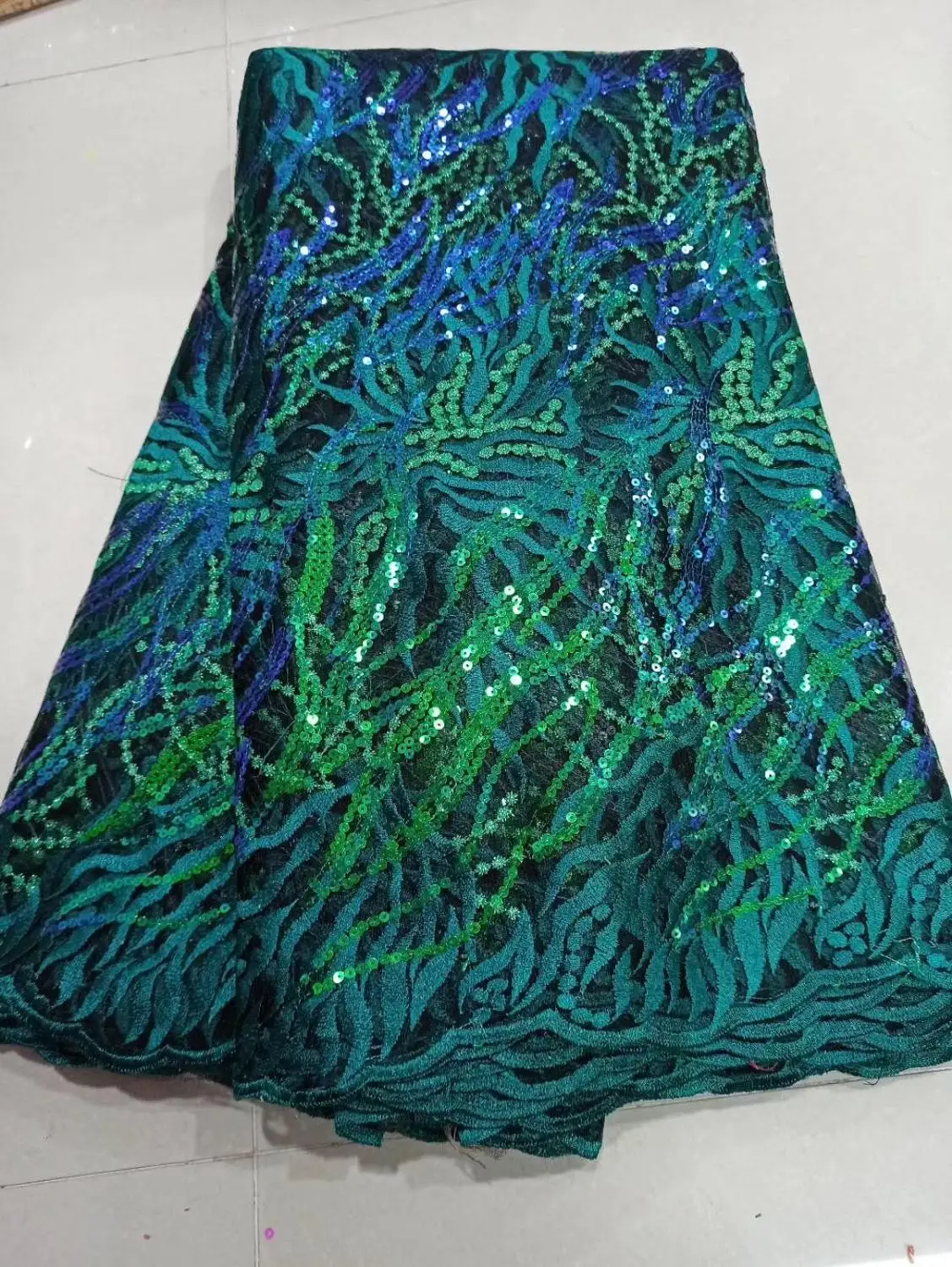 Новое поступление африканская органза вуаль кружевная ткань с блестками 2020