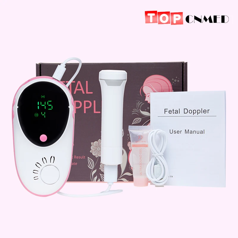 Плод Doppler Круглый Большой экран пренатальный датчик для отслеживания плода памяти воспроизведения записи кабель