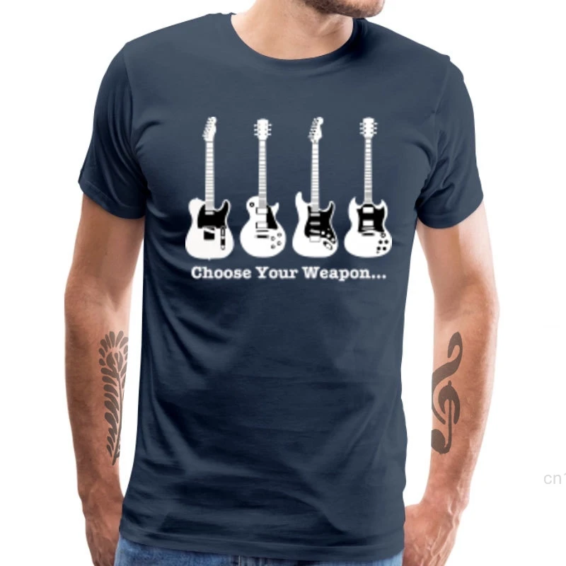 wählen sie ihre waffe t shirt männer band tees elektrische gitarre drucken tops t shirt einfache hip hop streetwear 100 baumwolle stoff cami