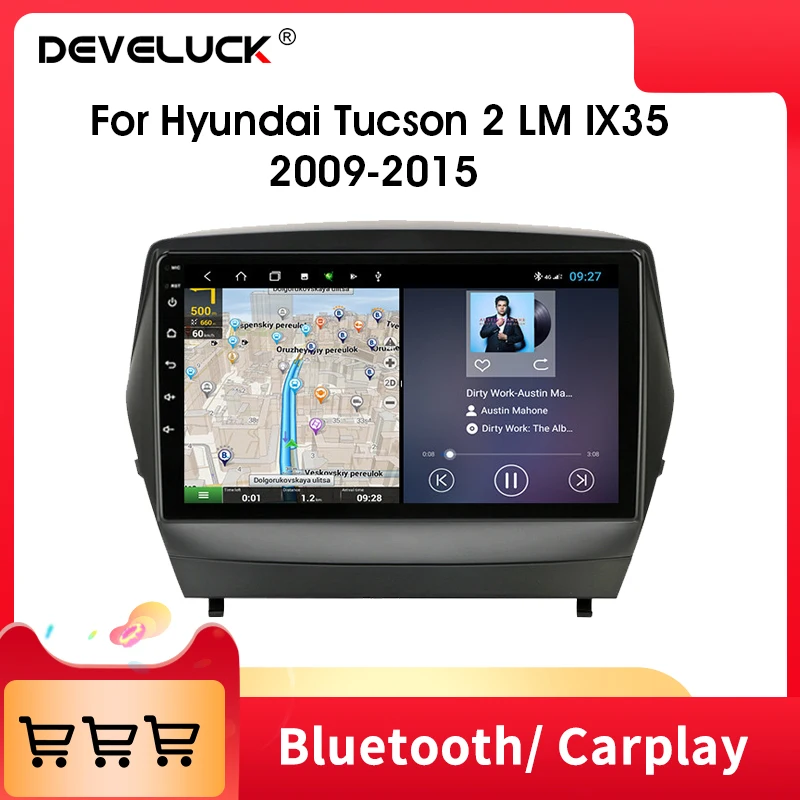 Автомагнитола на Android 10 2DIN для Hyundai Tucson 2 LM IX35 2009 2015 GPS навигация мультимедийные