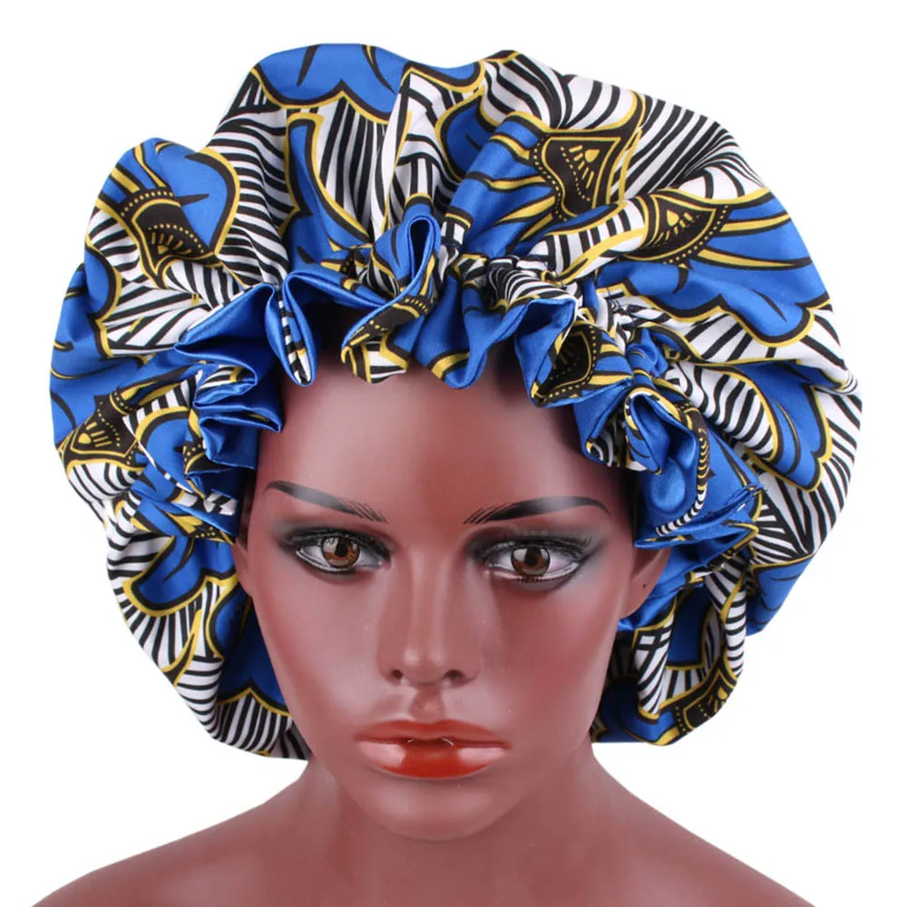 Женский атласный тюрбан двухслойная эластичная большая африканская шляпа из
