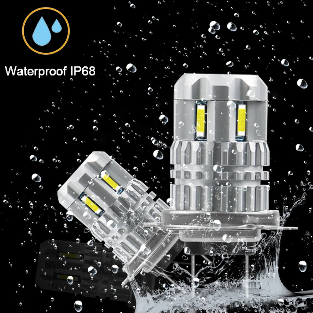 2 шт. H7 H4 H11 светодиодные, под шину CANBUS, для автомобиля лампы 5 CSP-1860 360 градусов Противотуманные фары автомобиля 9005 HB3 9006 9012 HB4 PSY24W 12V 6000K белый янтарь
