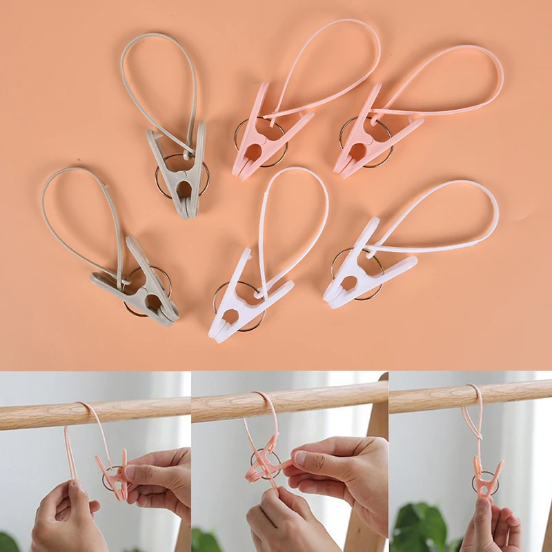 

12pcs/set Windproof Clothespins Plastic Laundry Clip Portable Bra Socks Hanger hook quilt clothing clip Hanging Rope Clothes Peg