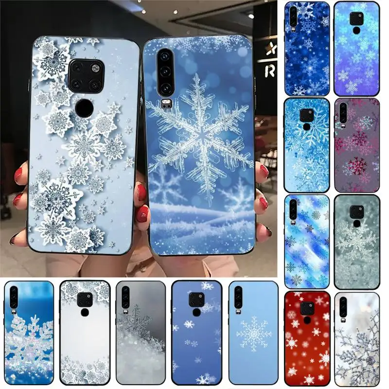 

snowflake Winter white snow Christmas Phone Case For Huawei Nova3I 3E mate9 10 20lite 20Pro 40 30pro funda case