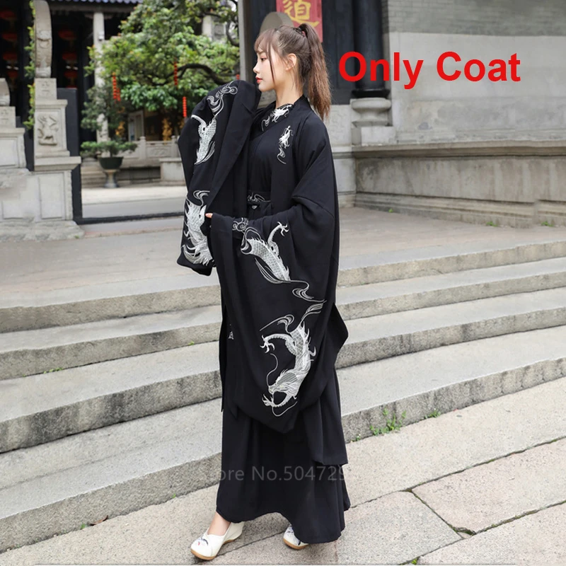 Color 2 Coat Японский дракон Вышивка женское кимоно платье мужской костюм самурая Косплей кардиган традиционная юката Косплей вечерние Хэллоуин - Цвет: Color 2 Coat