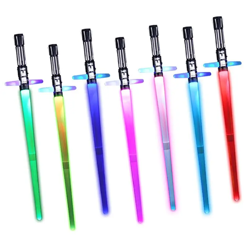 

P15C Retractable Light Sound Cross Lightsaber Toys Luminous LaserSword Light Up Led