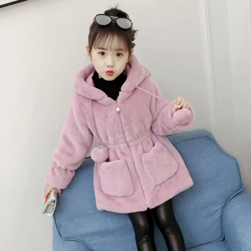 

Autumn Winter Children Toddler Girls Warm Thick Jackets With Fur Hooded Kids Parkas Outerwear Coats Baby Girl Overcoat 2-13Years