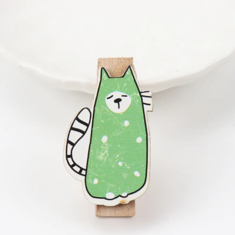 Lovely Children's clothespin Natural Rabbit Chicken Cat Crane Painted Wooden Clothespin Jewelry Handmade 50x25mm 1set - купить по