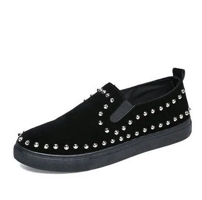 ALL-BLACK Новинка; модные роскошные лоферы с шипами; мужские повседневные кожаные кроссовки на платформе с заклепками; Мужская Высококачественная мотоциклетная обувь; черная обувь; N-12 - Цвет: ALL-BLACK