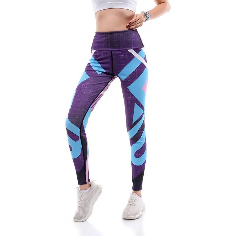 

Digital printing leggings women's running fitness nine-point leggings
