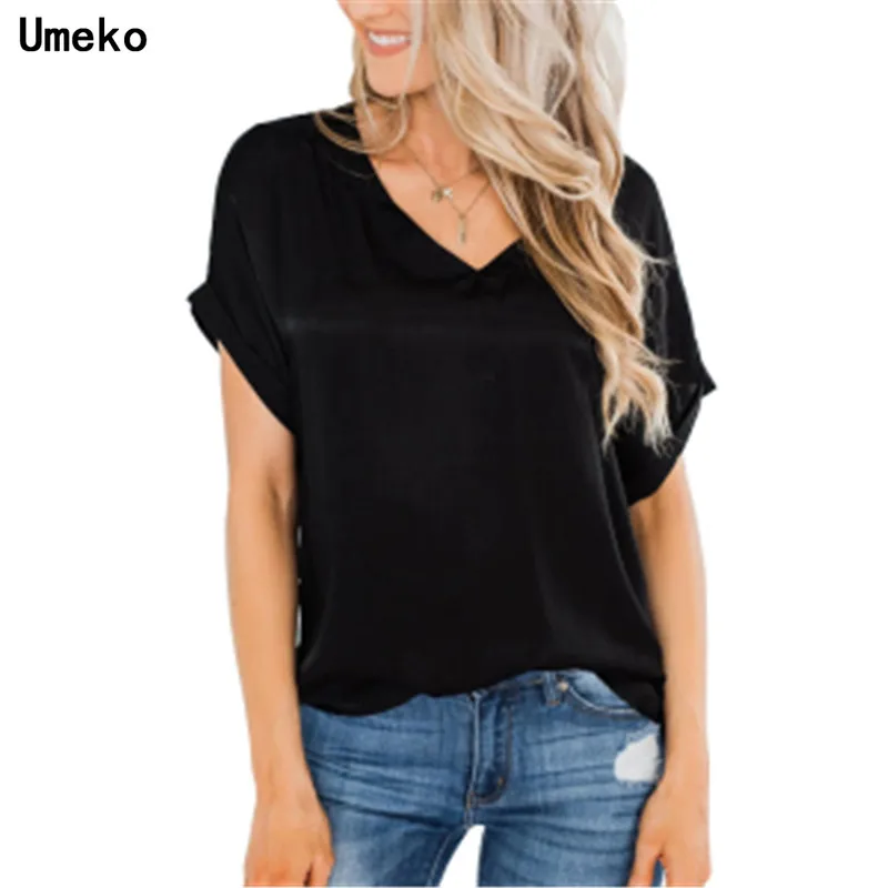

Umeko White Summer T Shirt Women Casual Womens Tee Shirts V-neck Tshirt Pus Size 5XL Short Sleeve T-shirt Ladies Women Clothings