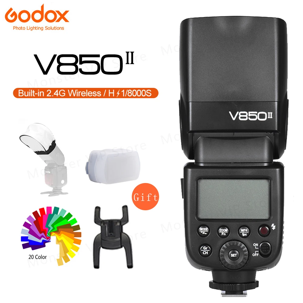 Вспышка Godox V850II GN60 2 4G беспроводная X с литий-ионным аккумулятором светильник для