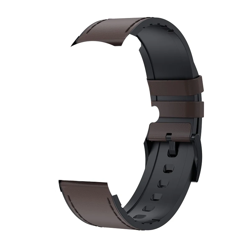 Dark brown leather LEMDIOE умные аксессуары для 22 мм Смарт-часы сменный ремешок L7 L9 DT зарядка из нержавеющей стали Силикагель кожаный ремешок - Цвет: Dark brown leather