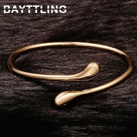 bayttling new silver color fine gold drop opening bangle for woman fashion wedding engagement jewelry charm gift