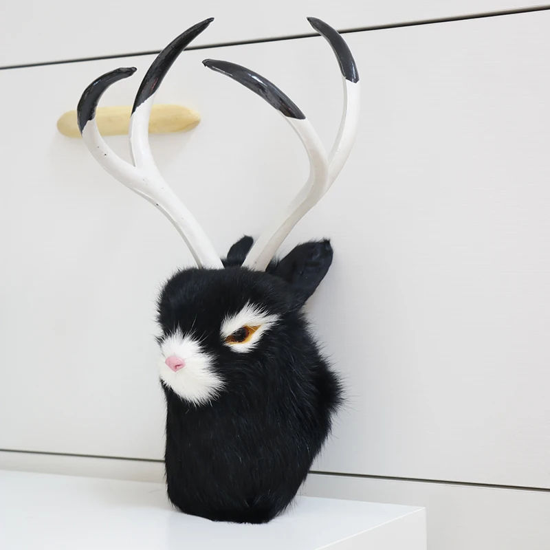 

Realistic Rabbit Bunny Head Easter Hanging Decorations Living Room Wall Shelf Decor Ornament Animal Figurines Statues Miniature
