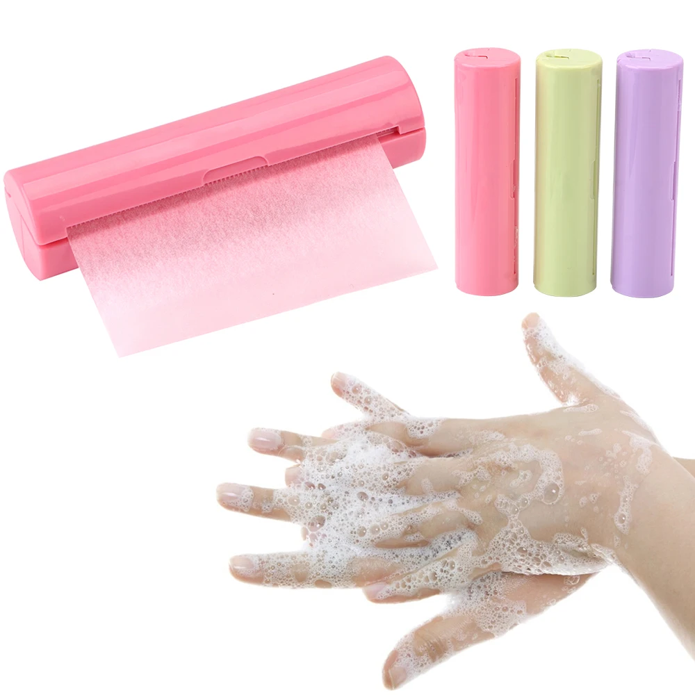 

Washing Hand Disposable Boxe Soap Pull Type Mini Portable Soap Paper Foaming Flakes Bath Clean Scented Slice