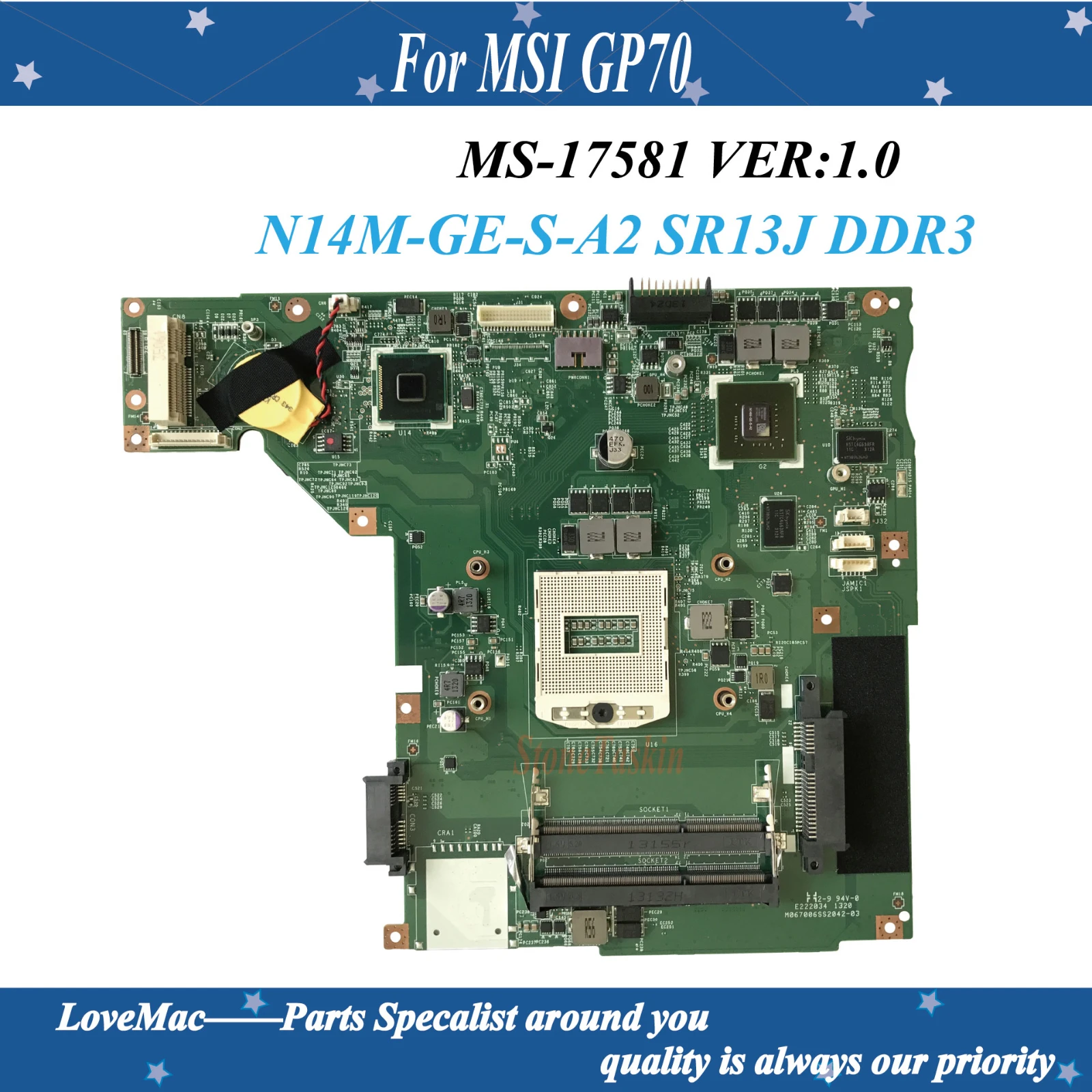 High quality original for MSI GP70 Laptop Motherboard MS-17581 VER:1.0 N14M-GE-S-A2 SR13J DDR3 100% tested | Компьютеры и офис