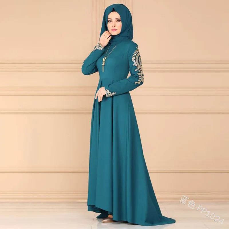 

Dress Embroidery classic temperament dress irregular swing skirt