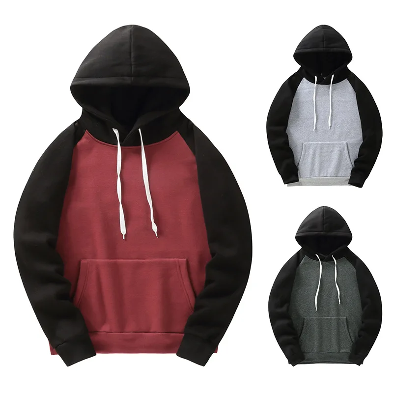 

LUCLESAM Men Casual Color Matching Pocket Hoodies Harajuku Streetwear Fashion Hoode Sweatshirt Sudadera hombre