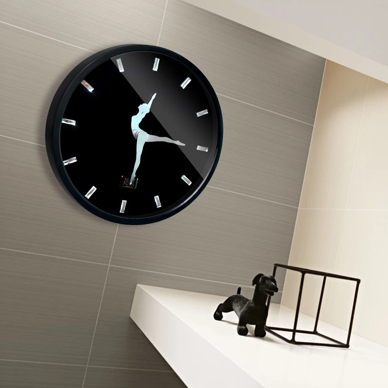 Большие настенные часы для танцев металлические креативные гостиной бесшумные
