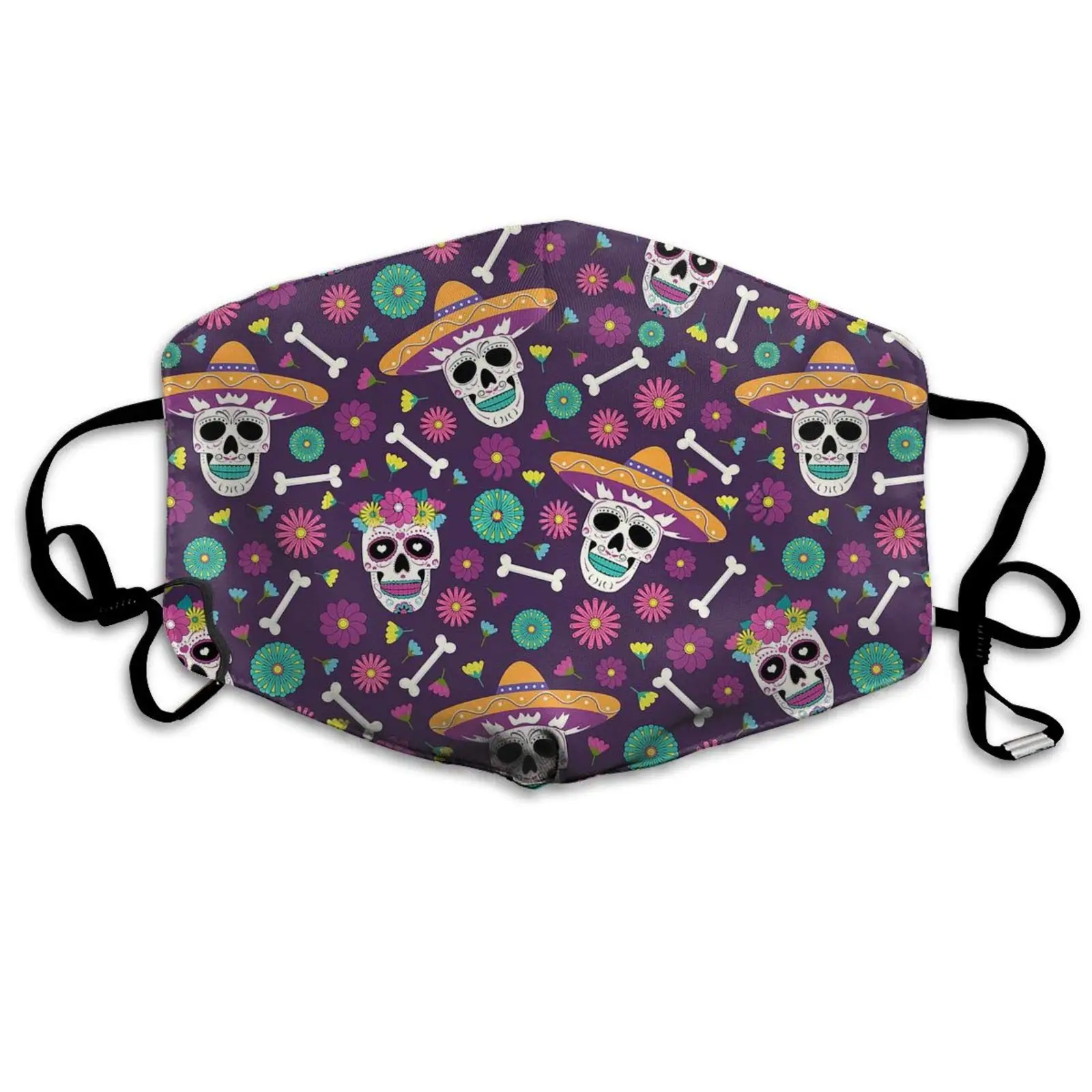 

Colorful Skull Hat Halloween Face Cover Unisex Anti Dust Scarf Facial Decorations Reusable Washable Comfortable for Outdoors