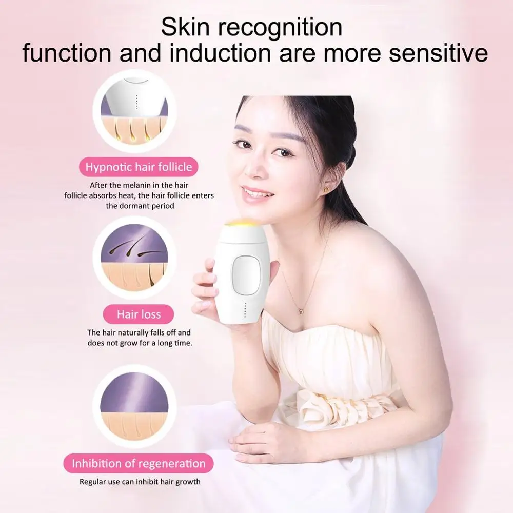 

Portable Mini IPL epilator Home Professional Permanent Painless Depilatory Pulses Whole Body Face Leg Bikini Hand Hair Remover