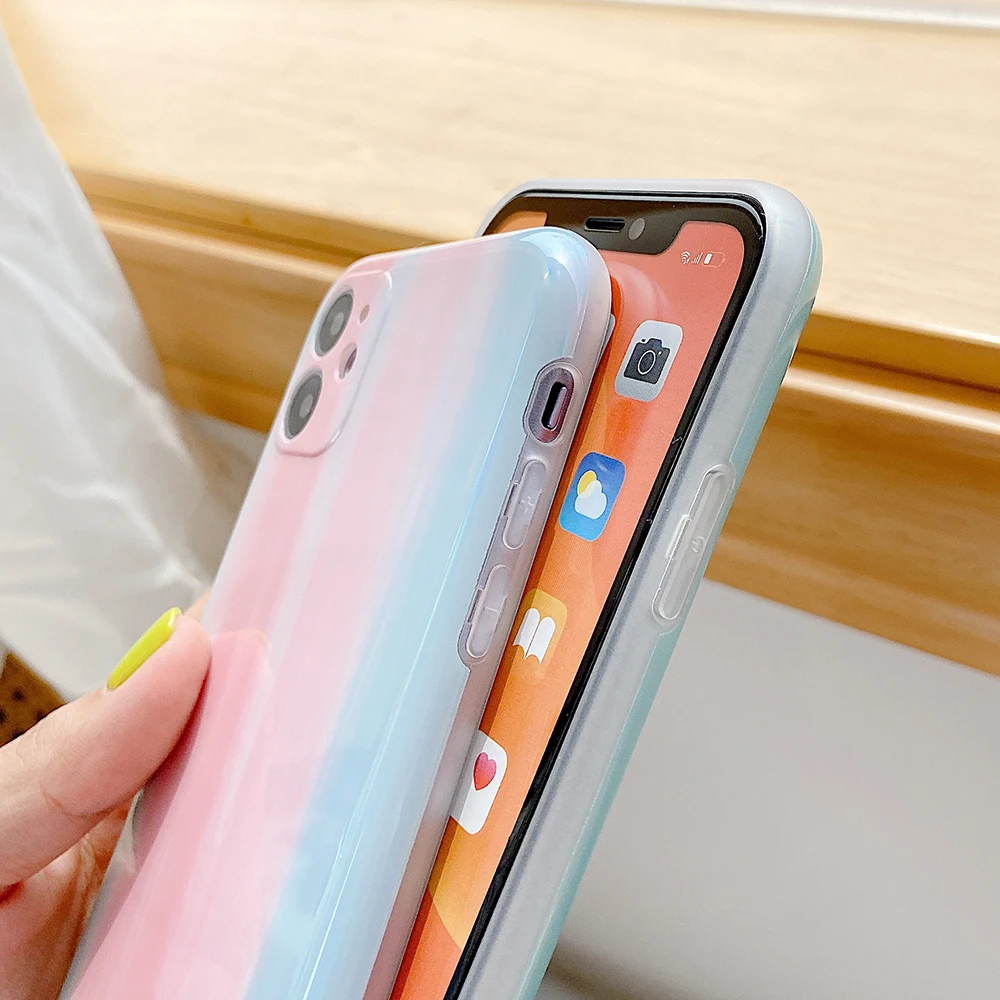LOVECOM Laser Aurora голографический чехол для телефона iPhone 11 Pro Max XR X XS 7 8 Plus SE 2020 мягкий IMD