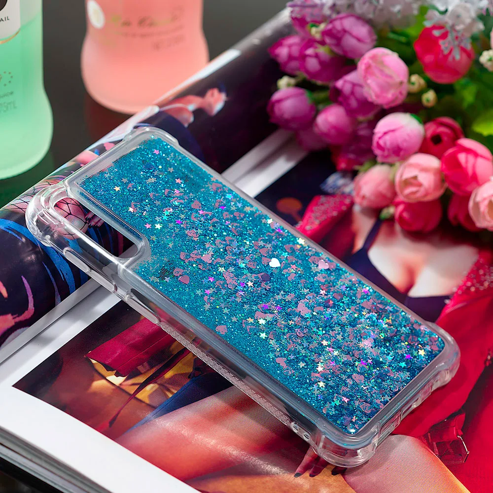 

For Samsung Galaxy S5 S6 S7 edge S8 S9 S10 Plus Note 8 9 10 Quicksand Glitter Cover J4 J6 A7 A9 A6 A8 plus 2018 A40 A50 A70 Case