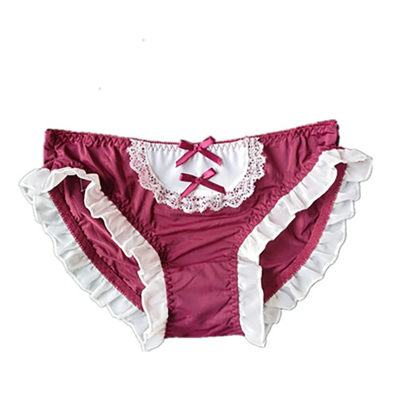 

Ice silk Women's Underwear Low waist Lace Women's Panties Cotton crotch Breathable Solid Color Girl Comfortable feel Lingerie