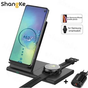 wireless charger for samsung galaxy watch 42m 46mm s2 s3 s4 iphone xs x galaxy s10 s9 s8 mobile phone wireless charger pad 10w free global shipping