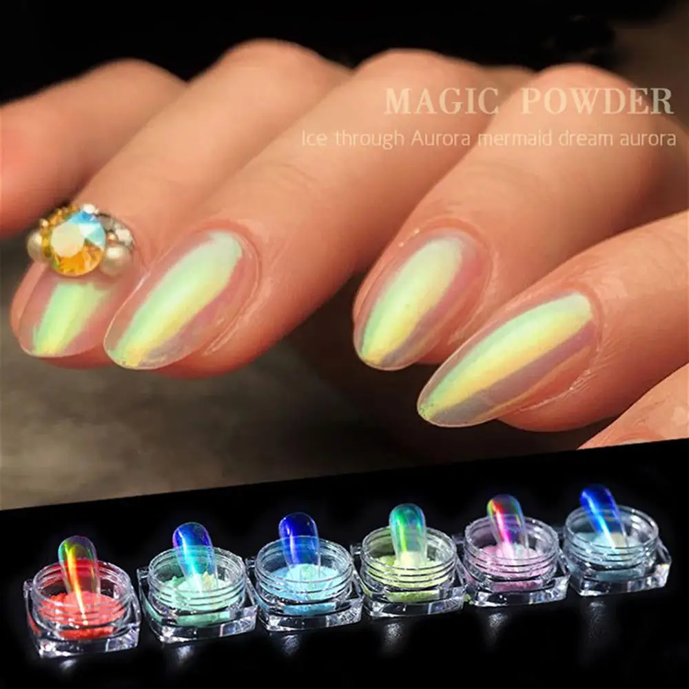 6 г ногтей зеркальный блеск порошок металлический цвет УФ гель полировка хром