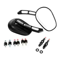 8/10mm Motorcycle Bike ATV Aluminum Side Rearview Mirror Bar End w/ Thread Mounting Universal For  Scooter E-Bike Electromobile