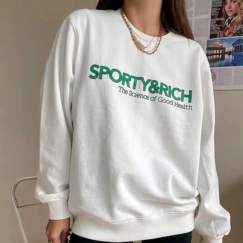 

Streetwear Women Sweatshirts O-neck Letter Print Y2K Long Sleeve Hoodies Female 2021 Autumn New Casual Vintage Sportswears Top