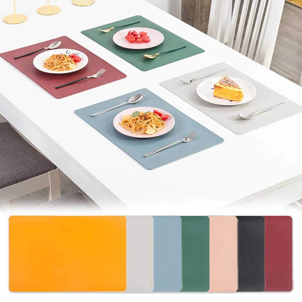 

Nordic Style Leather Western Meal Pad Household Bowl Mat Plate Placemat Waterproof Insulation Table Mats for Restaurant