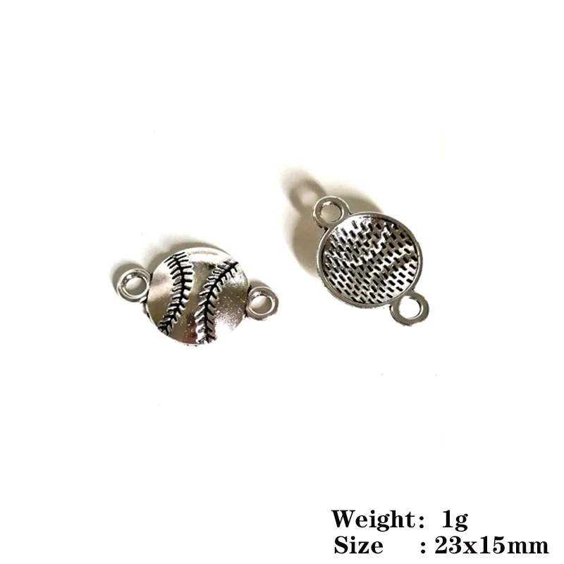 10 шт./лот шармы коннектор для бейсболки посеребренные Подвески сделай сам