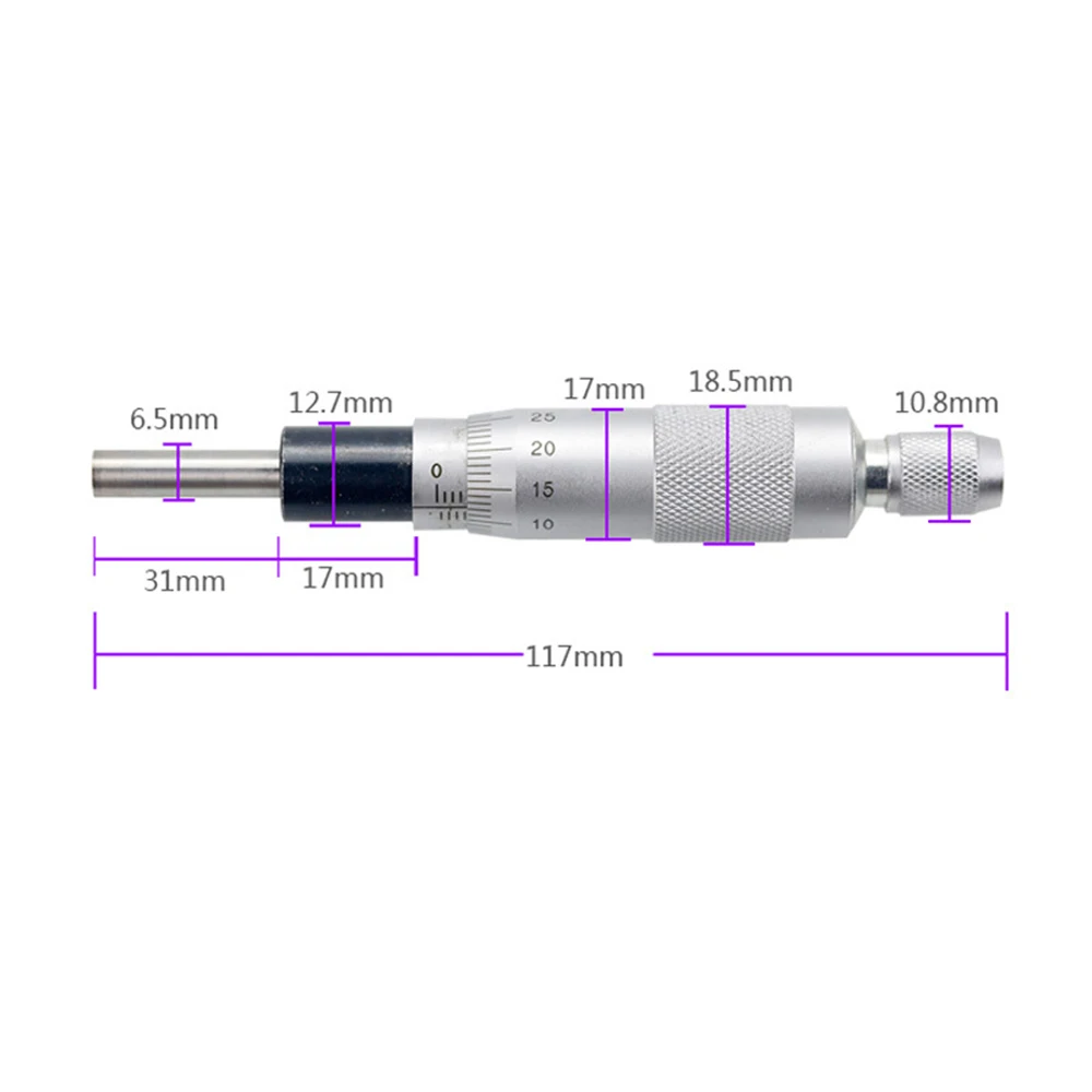 

Round Needle Plat Type Measure Tool Adjustment Knob Micrometer Head Measurement Round Needle Plat Type Silver Range 0-6.5MM