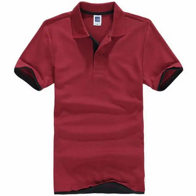 De talla grande XS-3XL nueva camisa de Polo de los hombres de algodn de manga corta Camiseta marcas camisetas Mens camisa Polo - Цвет: wine red