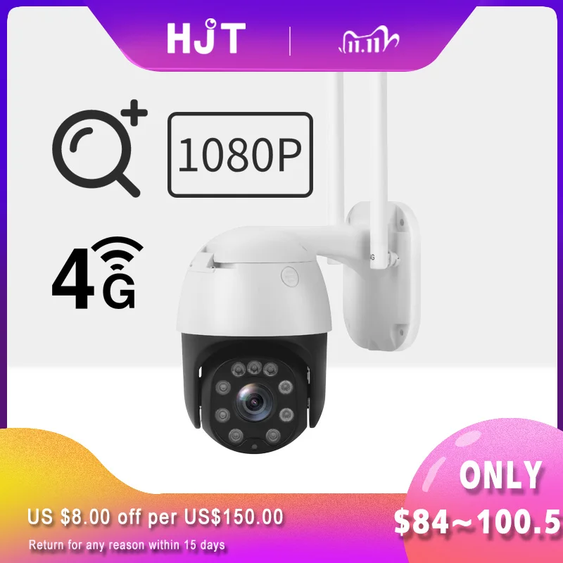 IP камера HJT full HD PTZ 1080P 5 кратный зум 2 МП Мп 4G CCTV с датчиком движения полноцветное