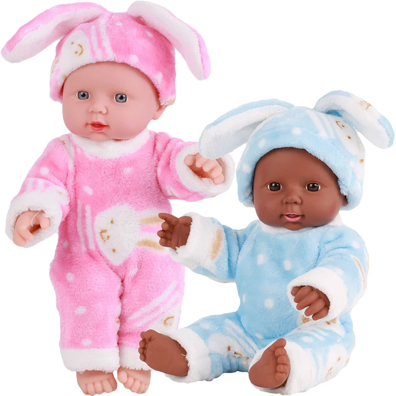 

30cm Bebe Reborn Black American Doll Handmade Full Silicone Vinyl Baby Soft Lifelike Newborn Baby Doll Toy Girl Christmas Gift