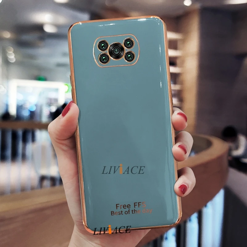 luxury plating silicone phone case for xiaomi mi poco x3 nfc x3 pro gold edge soft protective back cover on poko x3pro x3nfc 3x free global shipping
