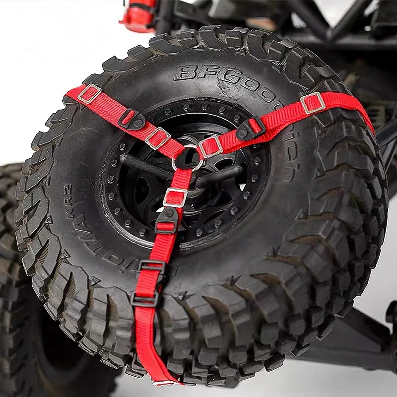 

9 Pcs Toy Accessories: 1 Pcs RC Crawler Spare Tire Wheel Anti-Slip Belt & 8 Pcs Upper Lower Suspension Links Linkage Set