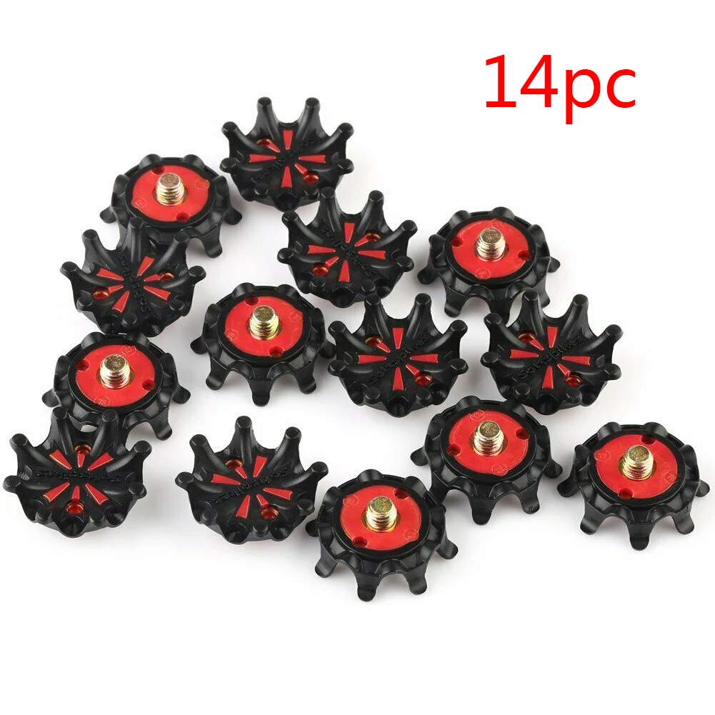 

14pcs Cleat Screw Replacement Parts Fast Twisted Durable Rubber Golf Shoe Spikes High Hardness Anti Slip Training Aids Flexible
