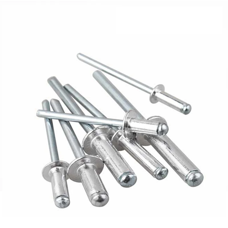 

100pcs Aluminum Core Pull Rivet Flat Round Head Decorative Pop Open Hollow Pull Blind Rivets Bolt Dropper Rivet Nail M2.4 M3 M4