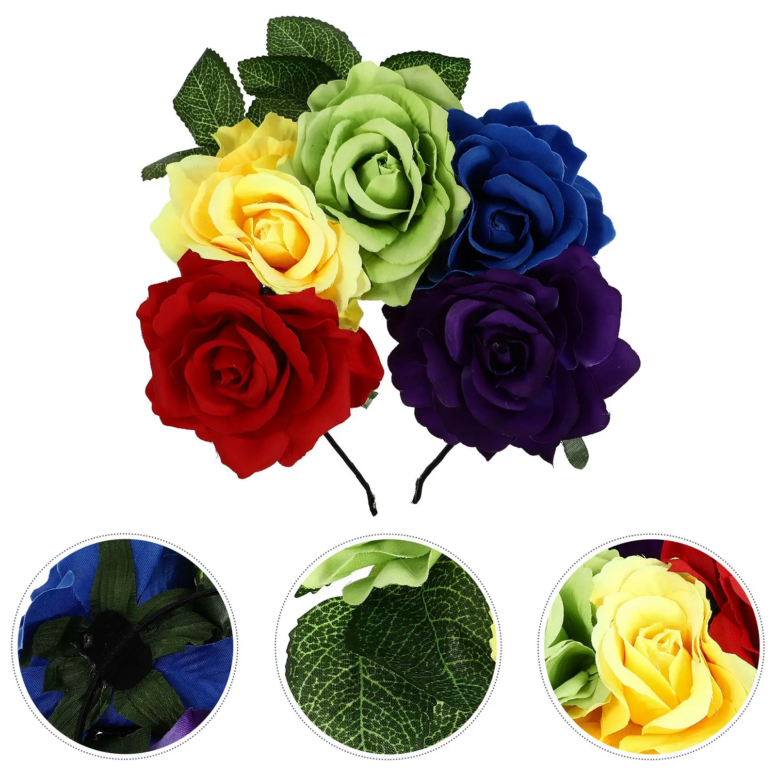 

1Pc Rose Headband Halloween Hair Hoop Rose Headdress Hair Accessory for Wemen