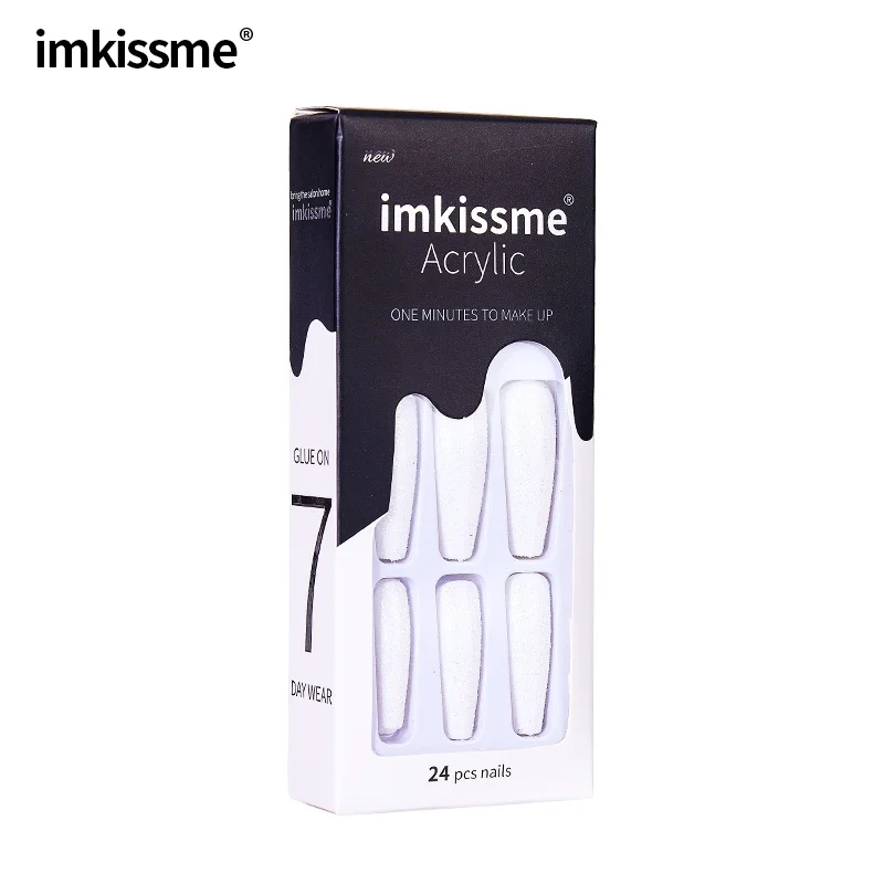 

24pcs/box Bling Full Cover Fake Press on Nails Acrylic Nail Tips Frosted Ballerina Acrylic for Nails for Women Fashion